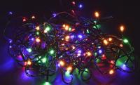 Гирлянда "Нить" 10м 100LED RGB IP20 провод зел. 230В с контроллером 8 режимов IEK LGDB110-3-100-10-G-S-20