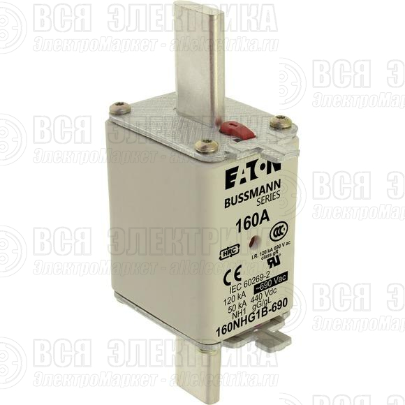Предохранитель NH 160A 690В gG 1 двойн. индикация EATON 160NHG1B-690