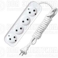 Удлинитель 4х2м без заземл. 10А IP20 Е-204 ПВС 2х0.75 АБС-пластик UNIVersal 9634266
