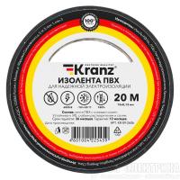 Изолента ПВХ 0.13х15мм 20м черн. (уп.10шт) Kranz KR-09-2606