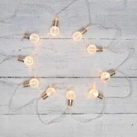 Гирлянда светодиодная "Лампочки" 1.5м 10LED тепл. бел. 0.1Вт IP20 провод ПВХ прозр. элементы питания 2хAA (не в компл.) Neon-Night 304-015