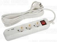 Удлинитель 3х5м с заземл. 10А 1xUSBA+1xUSBC с выкл. UB-3es-5m-USB Эра Б0052899