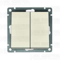 Выключатель 2-кл. СП Афина 10А IP20 механизм сл. кость (ivory) Universal A0023-I