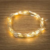 Гирлянда светодиодная "Роса" 2м 20LED тепл. бел. 2Вт 4.5В IP20 провод прозр. Neon-Night 303-006