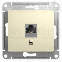 Розетка компьютерная 1-м СП Glossa RJ45 кат.5E механизм беж. SE GSL000281K
