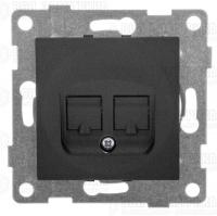 Розетка компьютерная 1-м СП Ugra RJ45 механизм графит GUSI С11К1-010