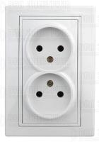 Розетка 2-м СП Plano 1-204-01 16А IP20 250В 2х2P бел. Intro Б0053904