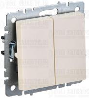 Выключатель проходной 2-кл. СП BRITE ВС10-2-6-БрКр 10А механизм беж. IEK BR-V22-0-10-K10