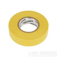 Изолента ПВХ профессиональная 0.18х19мм 20м желт. (уп.10шт) Kranz KR-09-2802