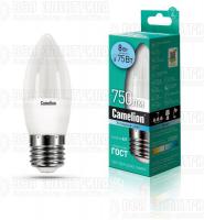 Лампа светодиодная LED8-C35/845/E27 8Вт свеча 4500К бел. E27 750лм 170-265В Camelion 12390