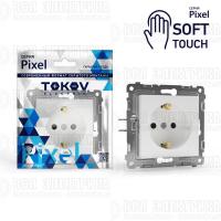 Розетка 1-м СП Pixel 16А IP20 с заземл. механизм айс TOKOV ELECTRIC TKE-PX-R1Z-C34