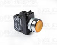Кнопка нажимная круглая CM102DS (1НО+1НЗ) желт. EMAS CM102DS