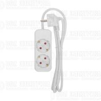 Удлинитель 2х1.5м с заземл. STANDARD 3х1кв.мм бел. Rexant 13-4003