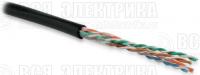 Кабель витая пара U/UTP кат.5E 4х2х24AWG solid PE Outdoor UUTP4-C5E-S24-OUT-PE-BK-500 черн. (м) Hyperline 49118
