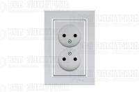 Розетка 2-м СП Karea 10А IP20 б/з сереб. Makel 56065017