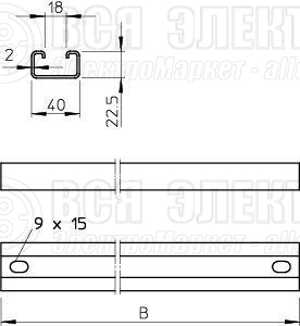 Перекладина CPS 4 С-образ. L592 гор. цинк CPS 4 SPR 592 FT OBO 6007252
