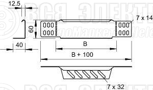 Комплект переход./заглушка 100х60 RWEB 610 FS OBO 7109105
