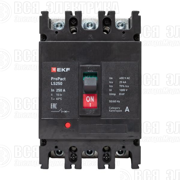 Выключатель автоматический LS250 25кА 3P 250А ProPact EKF mccb-250-25-3-250-ls