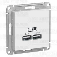 Розетка USB AtlasDesign тип A+A 5В 1х2.1А 2х1.05А механизм бел. SE ATN000133
