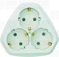 Розетка 3-м СП РС10/16-503 16А IP20 с заземл. защ. шторки бел. Кунцево 5930