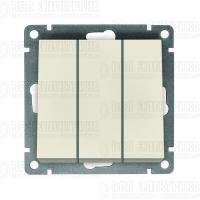 Выключатель 3-кл. СП Афина 10А IP20 механизм сл. кость (ivory) Universal A0043-I