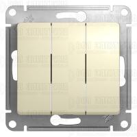 Выключатель 3-кл. СП Glossa 10А IP20 (сх. 1+1+1) 10AX механизм беж. SE GSL000231