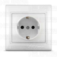Розетка 1-м СП Севиль 16А IP20 с заземл. бел. UNIVersal С0028