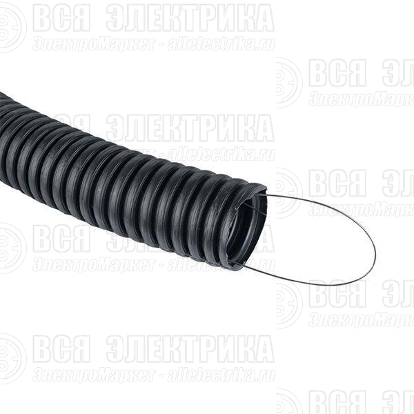 Труба гофрированная ПНД d32мм с протяжкой черн. (уп.50м) Plast PROxima EKF tpnd-32n