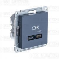 Розетка USB AtlasDesign тип C 65Вт QC PD высокоскор. ЗУ механизм грифель SE ATN000727