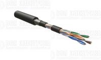 Кабель витая пара U/UTP кат.5E 4 пары 24 AWG ОЖ solid бронир. стальн. лентой внешн. PE UUTP4-C5E-S24-ARM-OUT-PE-BK черн. Hyperline 41657