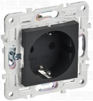 Розетка SKANDY 16А с заземл. защ. шторки SK-R04G графит IEK SK-R14-16-K53