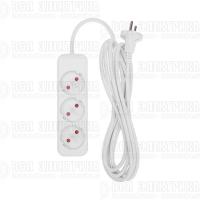 Удлинитель 3х3м без заземл. STANDARD 2х1кв.мм бел. Rexant 13-4007