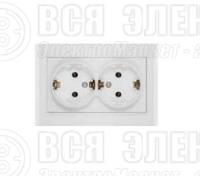 Розетка 2-м СП Бриллиант 16А IP20 с заземл. бел. UNIVersal 7947533