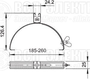 Держатель проволоки d8 для коньковой черепицы 132 VA OBO 5202833