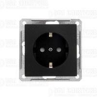 Розетка 1-м СП W59 16А IP20 с заземл. защ. шторки механизм черн. бархат SE RS16-152-6-86