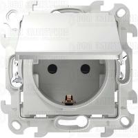 Розетка 1-м СП Simon 24 16А IP44 2P+E Push&Go механизм бел. Simon 2420448-030
