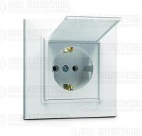 Розетка с/з и крышкой (Керамика) СП Karea 16А IP20 бел. Makel 56001009