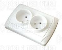 Розетка 2-м СП Маргарита 16А IP20 без заземл. бел. UNIVersal М0102