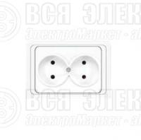 Розетка 2-м СП Валери 16А IP20 без заземл. бел. UNIVersal В0102