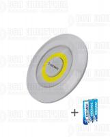 Фонарь-подсветка 3Вт COB LED 3xAAA (R03) корпус ABS-пластик самокл. поверхность в комплекте двустор. скотч КОСМОС KOC308B