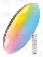 Светильник светодиодный PREMIUM DIAMOND-RGB 75Вт 230В 3000-6500К 6000лм IP40 502х83мм настенно-потолочный управляемый с пультом ДУ с RGB подсветкой КОСМОС KSDiamRGB75W