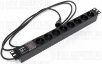 Блок розеток 8-м 10А SHE19-8SH-S-2.5IEC горизонт. шнур 2.5м Hyperline 397035