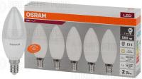 Лампа светодиодная LED Value LVCLB60 7SW/830 7Вт свеча матовая E14 230В 2х5 RU (уп.5шт) OSRAM 4058075577923