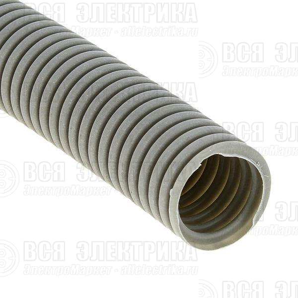 Труба гофрированная ПВХ d50мм с протяжкой сер. (уп.20м) Plast PROxima EKF tg-z-50