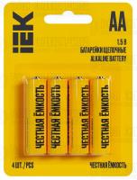 Элемент питания алкалиновый AA/LR6 Alkaline (блист.4шт) IEK ABT-LR06-OP-L04