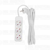 Удлинитель 3х5м с заземл. STANDARD 3х1кв.мм бел. Rexant 13-4011