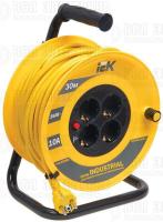 Удлинитель на катушке 4х30м с заземл. 10А IP20 Industrial УК30 3х1 термозащита IEK WKP14-10-04-30