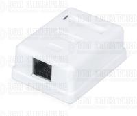 Розетка компьютерная 1-м ОП WR-WS-8P8C-C5E-1 RJ45 кат.5E неэкранир. Dual IDC бел. WRline 505215