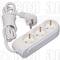 Удлинитель 3х3м с заземл. 16А IP20 защ. шторки Makel N3210043