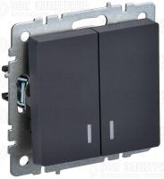 Выключатель 2-кл. СП BRITE ВС10-2-1-БрГ 10А с индик. механизм графит IEK BR-V20-1-10-K53